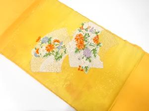 地紙に秋草模様織出し名古屋帯